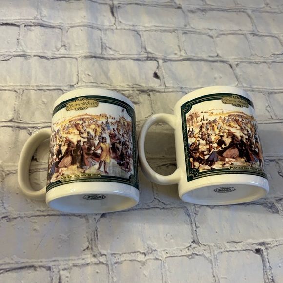 CURRIER & IVES (2) MUG/CUPS YORK CENTRAL PARK WINTER (1862) THEMED - Picture 2 of 6